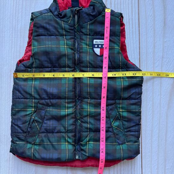Tommy Hilfiger Vest Jacket Boys 24M Full Zip Crest Logo Insulation Puffer Plaid - Picture 3 of 5